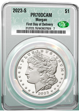 2023-S Morgan Dollar First Day Of Delivery CACG PF70