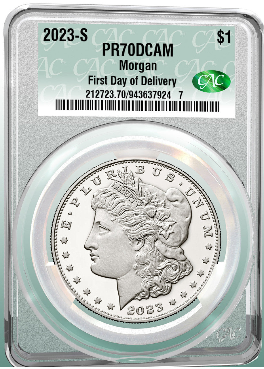 2023-S Morgan Dollar First Day Of Delivery CACG PF70