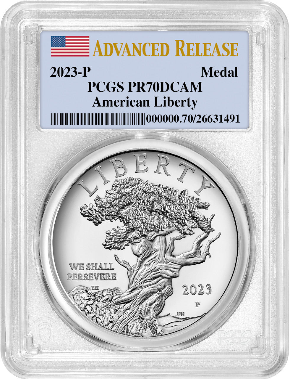 2023-P American Liberty Series Silver Medal Advanced Releases PCGS PR70
