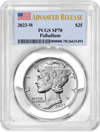 2023-W Palladium Burnished Eagle Flag Advanced Release PCGS SP70