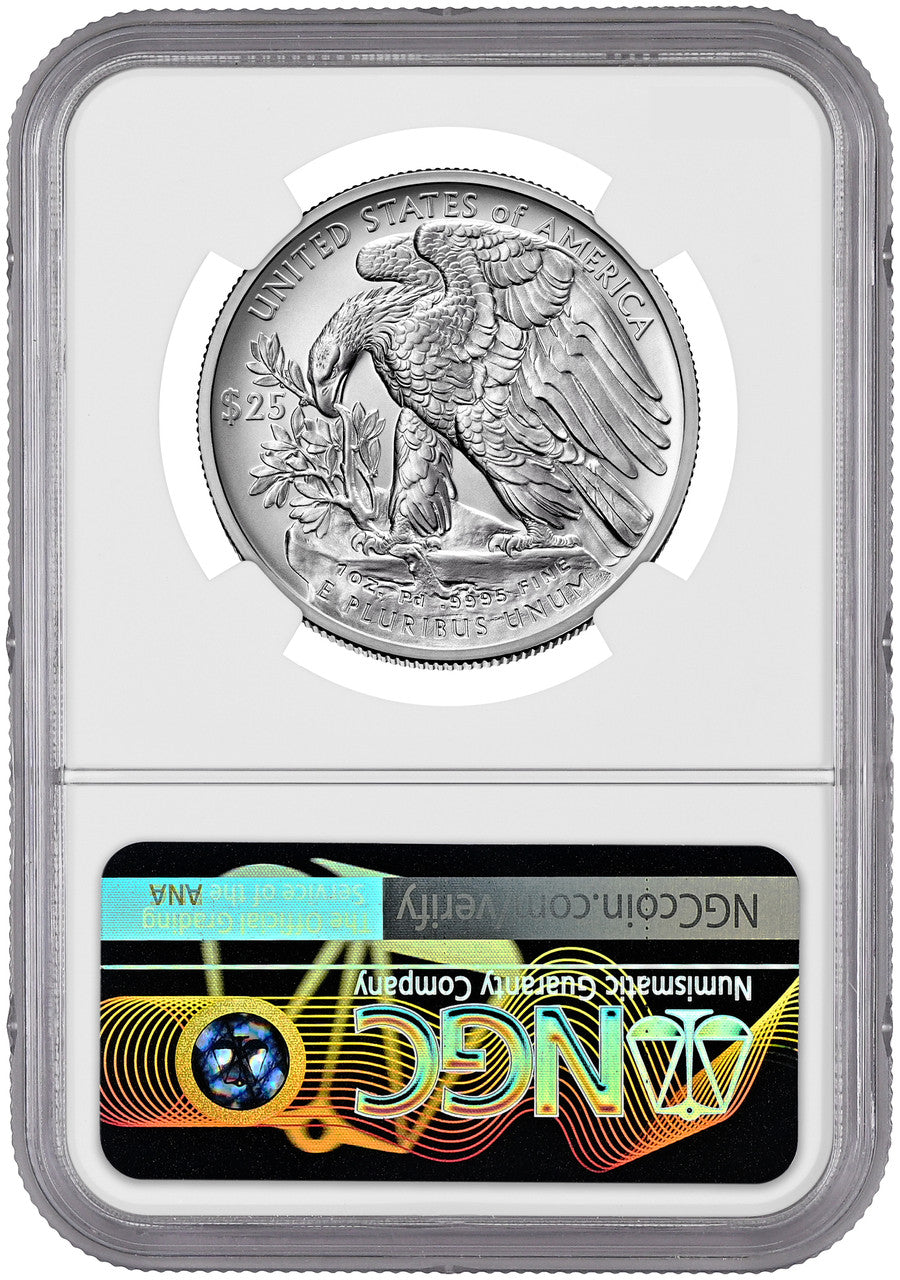 2023-W Palladium Burnished Eagle High Relief FDI NGC MS70 Ron Harrigal Signed