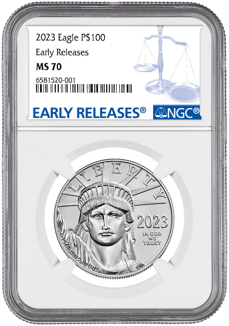 2023 $100 One-Ounce Platinum Liberty Eagle ER NGC MS70