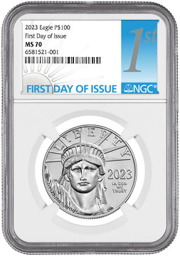 2023 $100 One-Ounce Platinum Liberty Eagle FDI NGC MS70