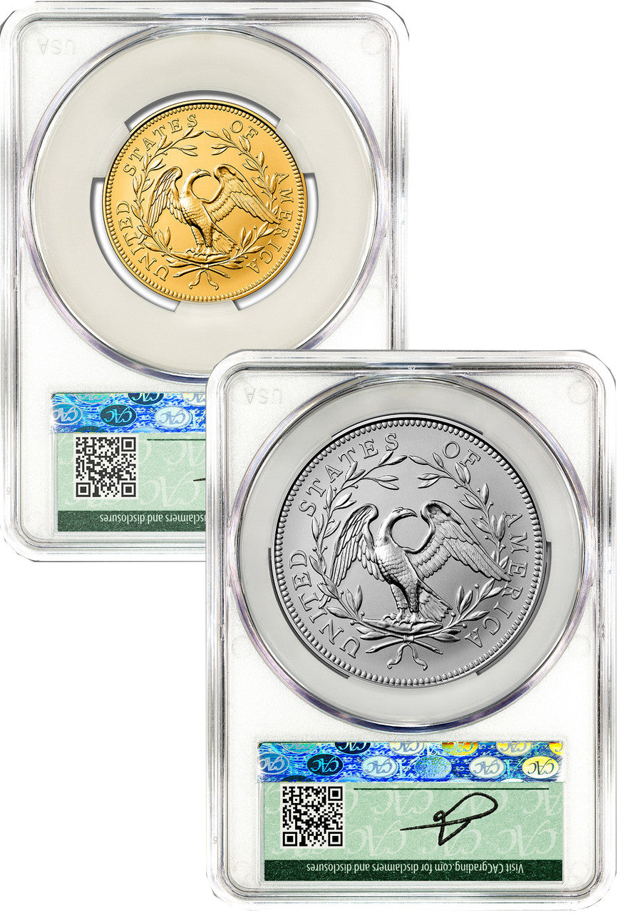 2024-W 230th Anniversary Flowing Hair 2-Coin Set Advanced Delivery CAC PR70 Founders Label