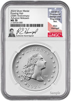 2024 Flowing Hair Silver Medal 230th Anniversary AR W/Privy NGC MS70 Harrigal