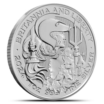 2024 1 oz British Silver Britannia and Liberty Coin BU