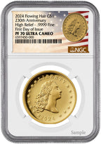 2024-W 230th Anniversary Flowing Hair Gold Dollar FDI NGC PF70UCAM