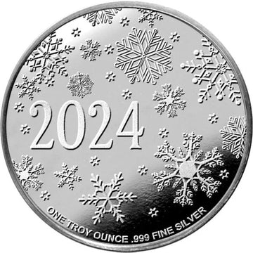 2024 1 Troy Ounce .999 Fine Golden State Mint Snowman Silver Round