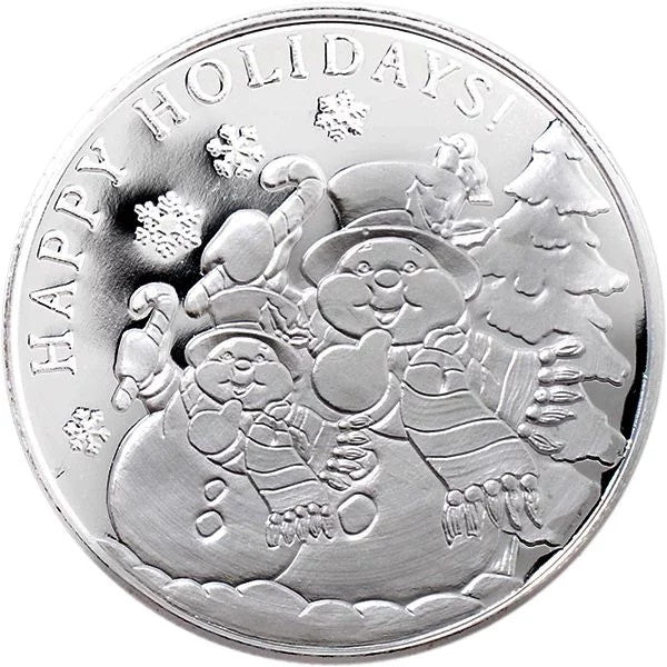 2024 1 Troy Ounce .999 Fine Golden State Mint Snowman Silver Round