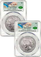 2024 Morgan and Peace Silver Dollar 2pc Set AD CAC MS70 Founders Label