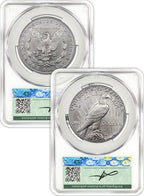2024 Morgan and Peace Silver Dollar 2pc Set AD CAC MS70 Founders Label
