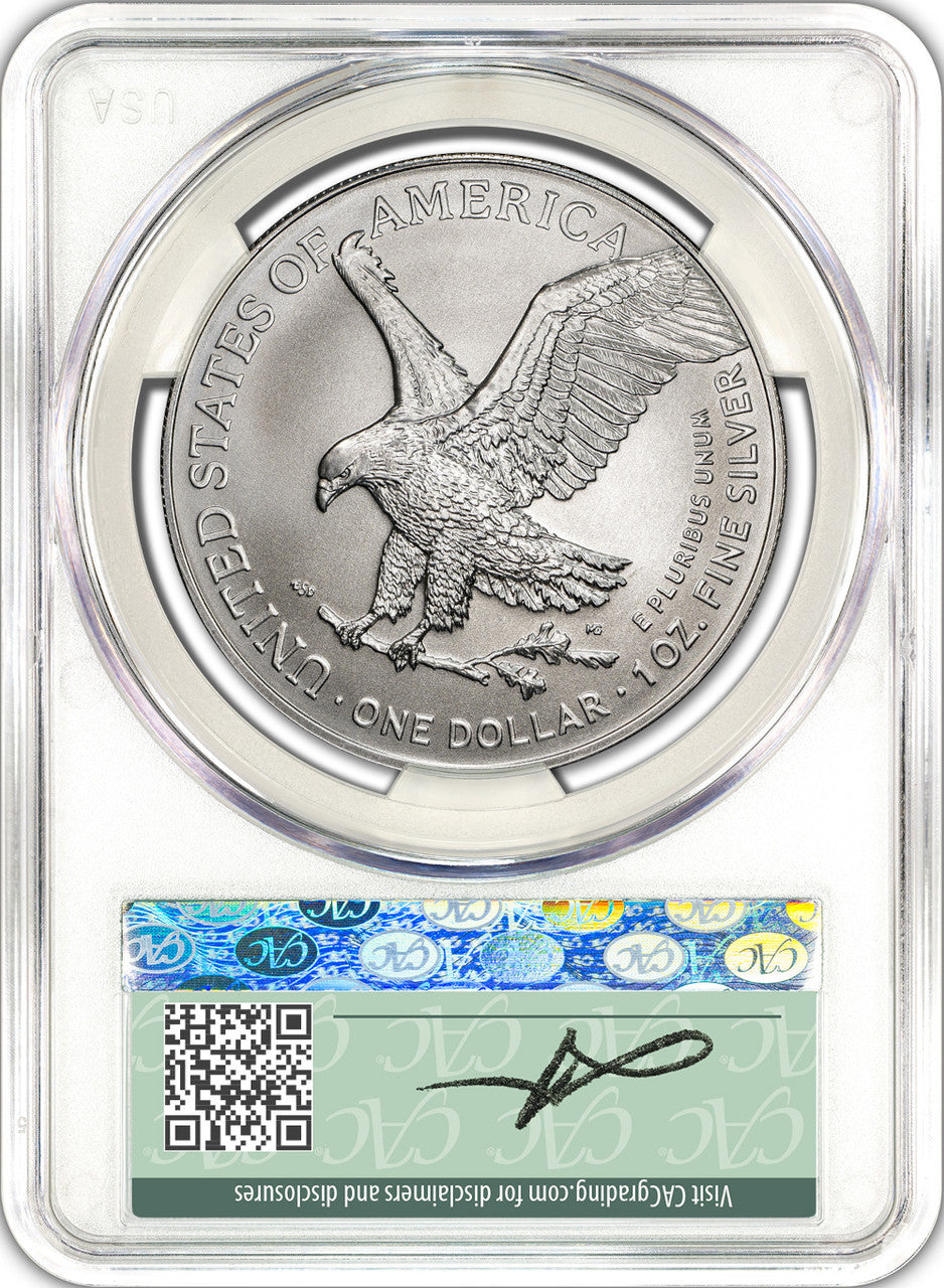 2024 American Silver Eagle First Day of Delivery CAC MS70 Founders Label