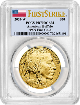 2024-W $50 One Ounce Gold Buffalo First Strike Label PCGS PR70 DCAM