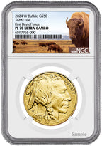 2024-W $50 One Ounce Gold Buffalo First Day of Issue NGC PF70 UCAM
