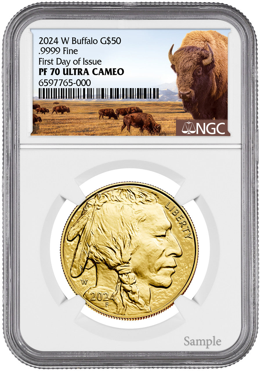 2024-W $50 One Ounce Gold Buffalo First Day of Issue NGC PF70 UCAM