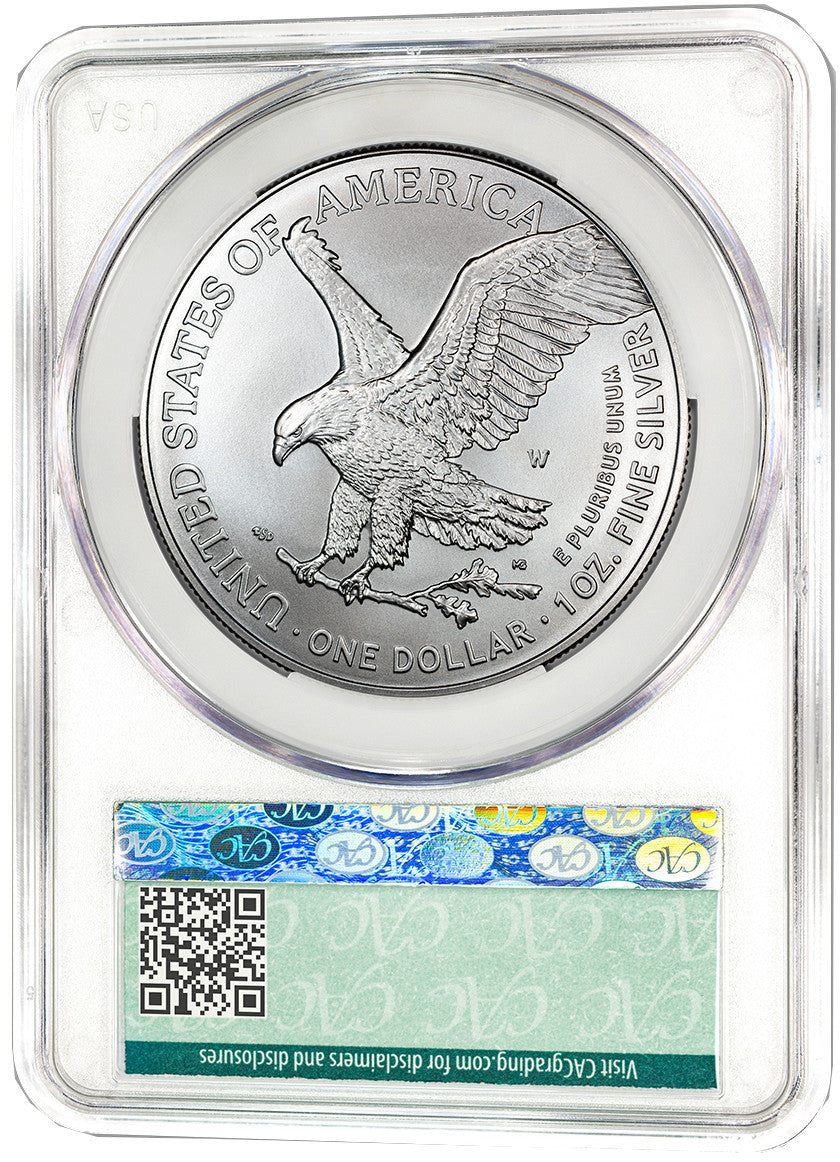 2024 W Burnished Silver Eagle Advanced Delivery CAC MS70