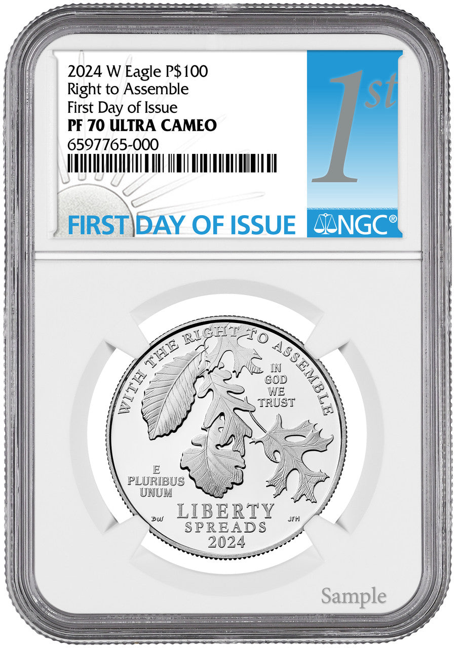 2024-W $100 One-Ounce Platinum Eagle Right to Assemble FDI NGC PF70