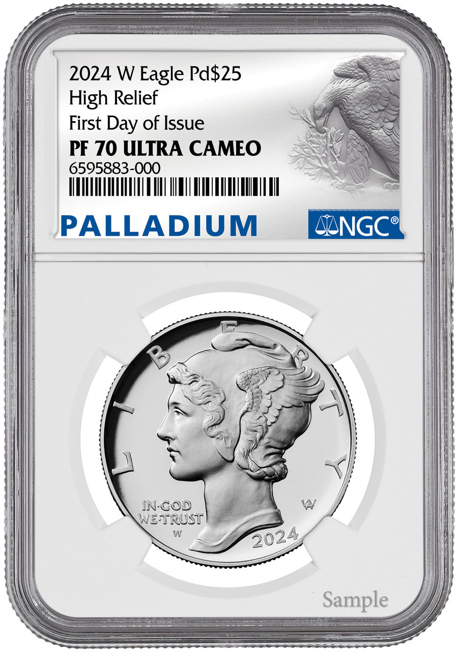 2024-W $25 Palladium High Relief FDI NGC PF70 Ultra Cameo
