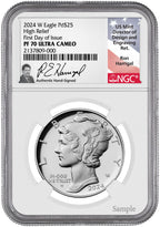 2024-W $25 Palladium High Relief FDI NGC PF70 Ultra Cameo Harrigal