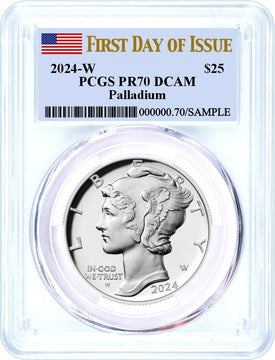 2024-W $25 Palladium FDI PCGS PR70 Deep Cameo