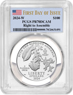 2024-W $100 One-Ounce Platinum Eagle Right to Assemble FDI PCGS PR70