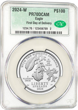 2024-W $100 One-Ounce Platinum Eagle Right to Assemble FDD CACG PR70