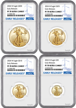 2024 W Gold Eagle 4-Coin Set ER NGC PF70 Ultra Cameo
