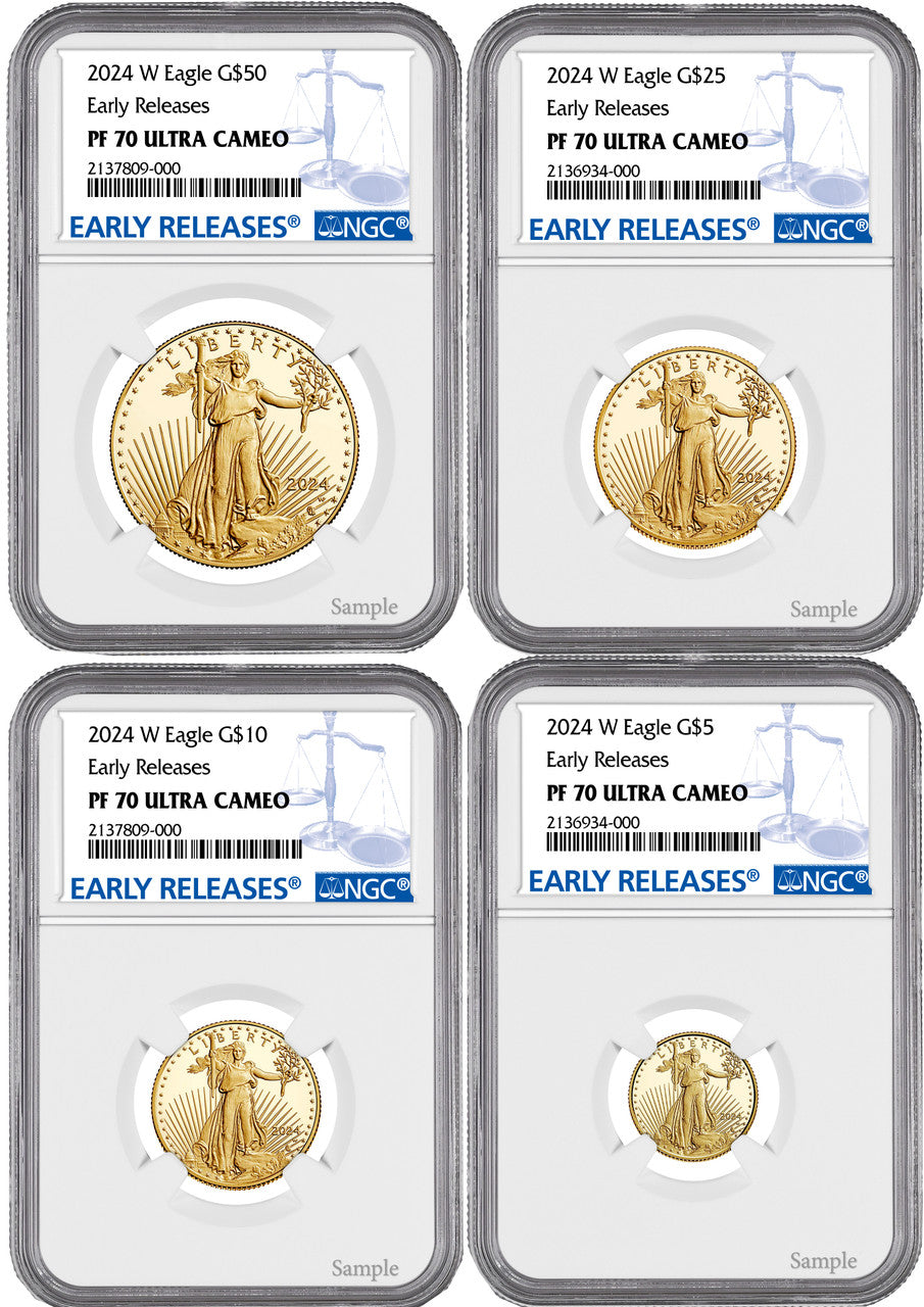 2024 W Gold Eagle 4-Coin Set ER NGC PF70 Ultra Cameo