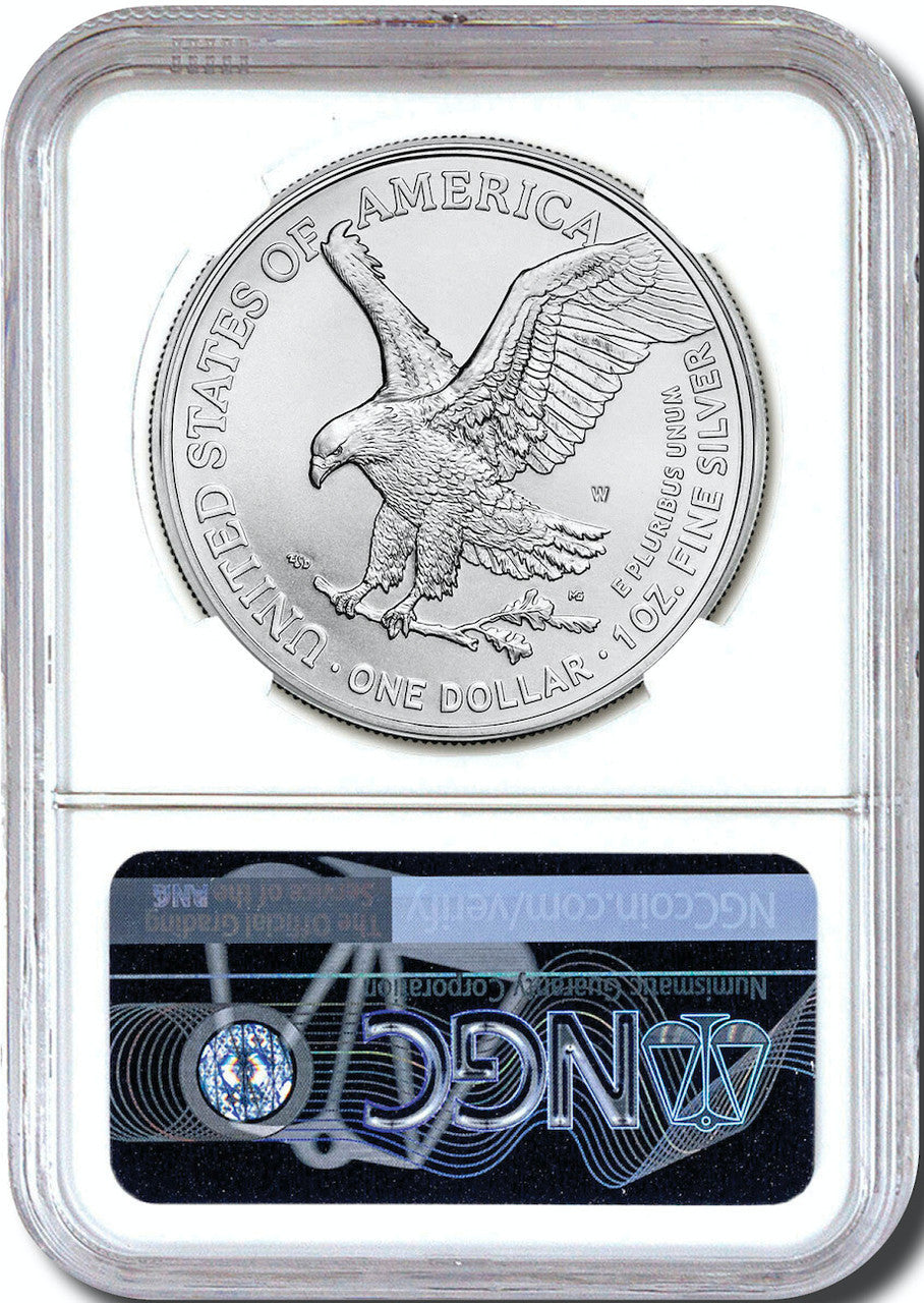 2024 W Burnished Silver Eagle FDI NGC MS70 Harrigal Signed