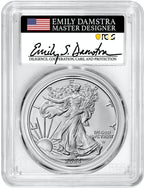 2024-W Burnished Silver Eagle Advanced Release PCGS MS70 Damstra Signed