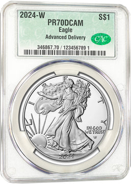 2024-W Silver Eagle Advanced Delivery CAC PR70DCAM