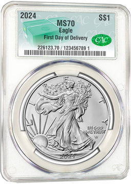 2024 American Silver Eagle FDD Monster Box Label CAC MS70