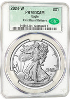 2024-W Silver Eagle First Day of Delivery CAC PR70DCAM