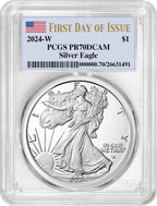 2024-W $1 Silver Eagle First Day of Issue PCGS PR70DCAM