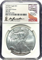 2024(P) Silver Eagle Star Privy FDI NGC MS70 Gaudioso