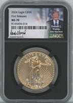 2024 1 oz American Gold Eagle First Releases NGC MS70 Donald Trump