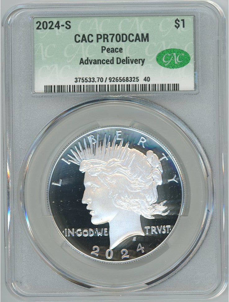 2024 Peace Silver Dollar Advanced Delivery CAC PR70DCAM