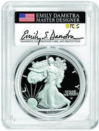 2024-S American Silver Eagle First Day of Issue PR70 PCGS Damstra