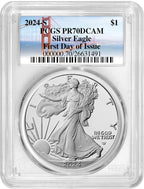 2024-S Proof Silver Eagle First Day of Issue Bridge PCGS PR70