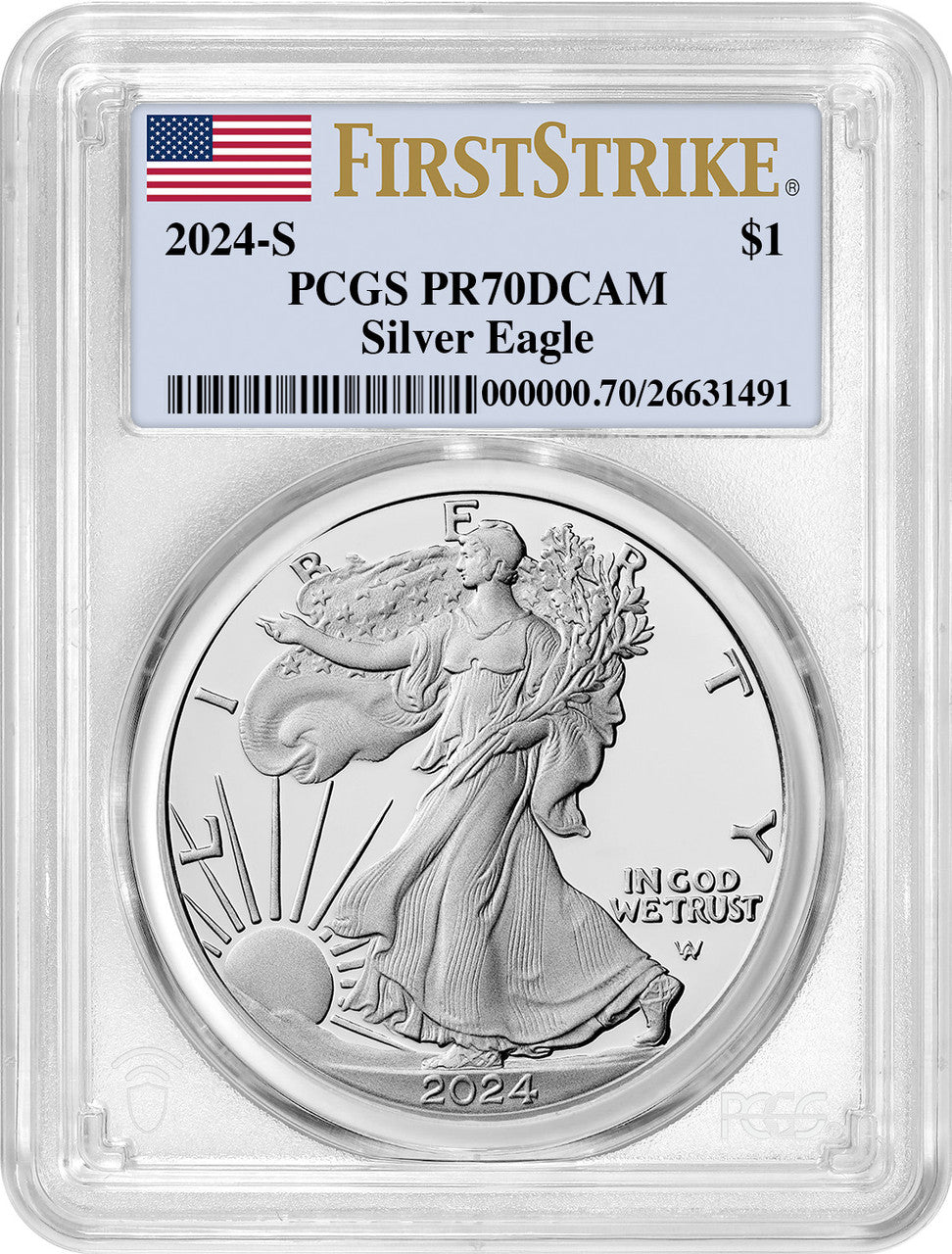 2024-S Proof Silver Eagle First Strike Flag PCGS PR70