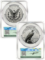 2024-S Morgan Peace Silver Dollar 2pc Reverse PR70 Set AD CAC Founders