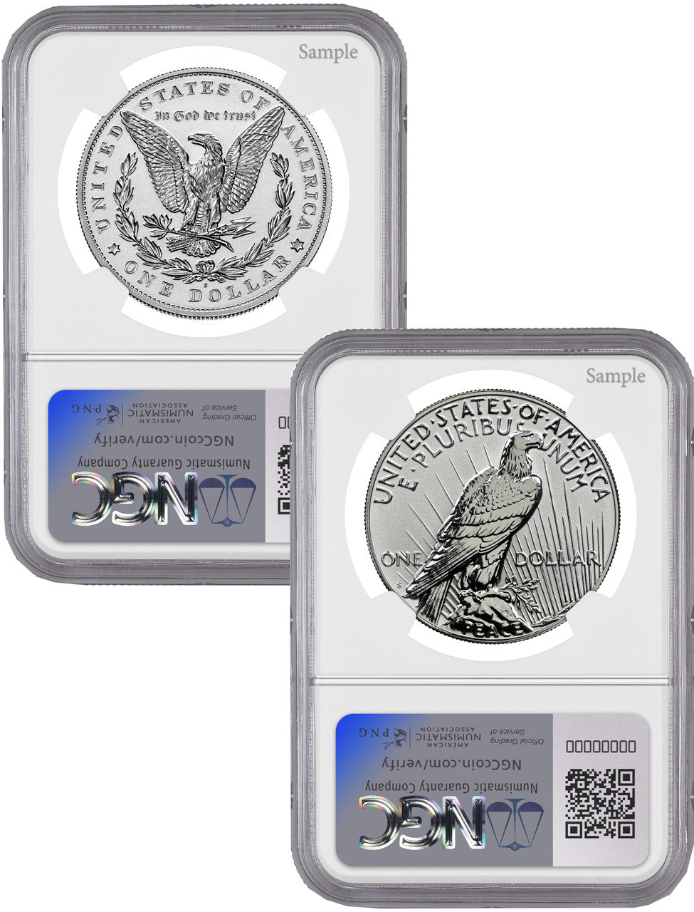 2024-S Morgan Peace Silver Dollar 2pc Reverse Proof Set FDI NGC PF70 Harrigal