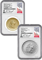 2024 230th Anniversary Flowing Hair 2-Coin Set w/Privy FDI NGC PF70UCAM Harrigal