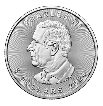 2024 1 oz Canadian Silver Maple Leaf Coin King Charles III BU