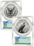 2024-S Morgan Peace Dollar 2-Coin Reverse Proof Set FDD CAC PR70
