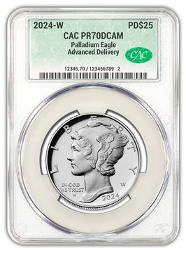 2024-W $25 Palladium Advanced Delivery CAC PR70DCAM