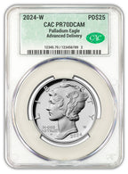 2024-W $25 Palladium Advanced Delivery CAC PR70DCAM