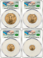 2025 Gold Eagle 4-Coin Set First Day of Delivery CAC MS70 Founders Label