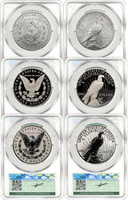 2025 Morgan Peace Silver Dollar 6-Coin Set Founders AD CAC MS70/PF70/RP70