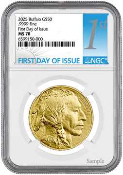 2025 1 oz Gold Buffalo First Day of Issue NGC MS70